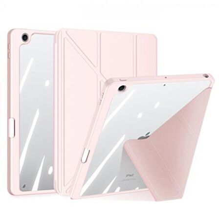 Coofbe Kalem Yerli Standlı Uyku Modlu Sert Şeffaf Arka Kapak  iPad 10.9 2022 Kılıf Kapaklı Tablet Kılıfı