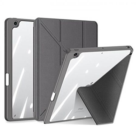 Coofbe Kalem Yerli Standlı Uyku Modlu Sert Şeffaf Arka Kapak  iPad 10.9 2022 Kılıf Kapaklı Tablet Kılıfı