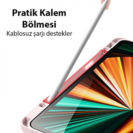 Coofbe Kalem Yerli Standlı Şeffaf Arka Kapak iPad Pro 11 Kılıf Tablet Kılıfı Manyetik iPad Pro 11 2022-2021-2020-2018