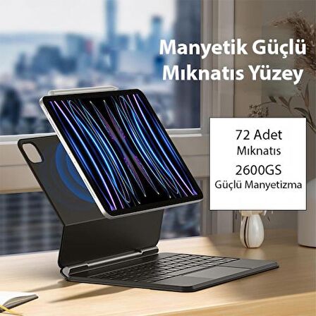 Coofbe iPad Pro 11 Magic Keyboard Kılıf Bluetooth Klavye iPad Pro 11 Kılıf Klavye Manyetik Kapak