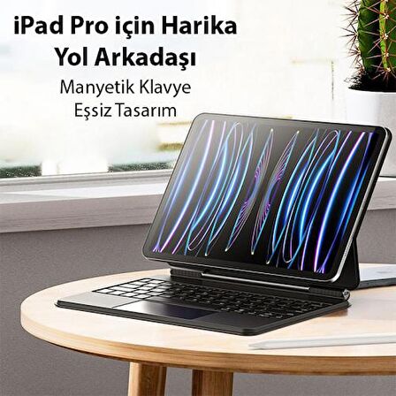 Coofbe iPad Pro 11 Magic Keyboard Kılıf Bluetooth Klavye iPad Pro 11 Kılıf Klavye Manyetik Kapak