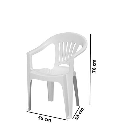 Omnipazar MT-GF141 Zaffiro Plastik Bahçe Balkon Sandalye 4'lü Set 