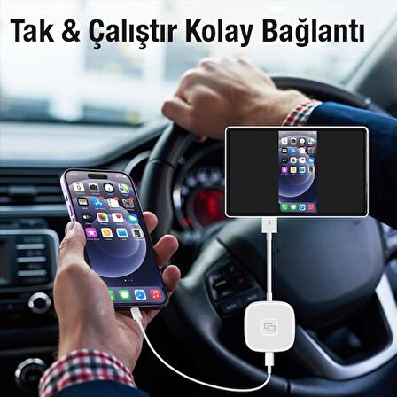 Coofbe Apple Car Play Aktarım Adaptörü iPhone Ekran Yansıtıcı Kablosuz Apple Car Play Dönüştürücü