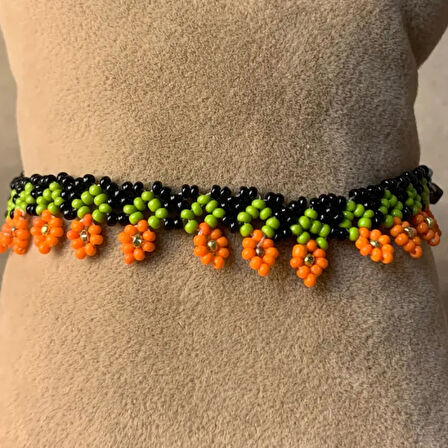 Uretti - Hülya 7360 El Yapımı Kum Boncuk Çiçek Detaylı Bileklik