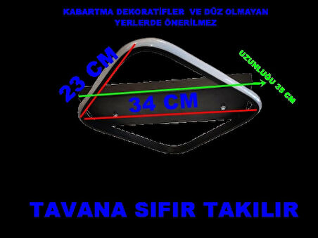 DMR Tekli Küçük Plafonyer Led Avize SİYAH Kasa Üç Renk 6500k/4000k/3000k (Beyaz Ilık/Beyaz/Sarı (Günışığı))