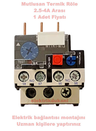 MUTLUSAN 2.5~4A Termik Röle (4 Amper Motor Koruma Termiği)