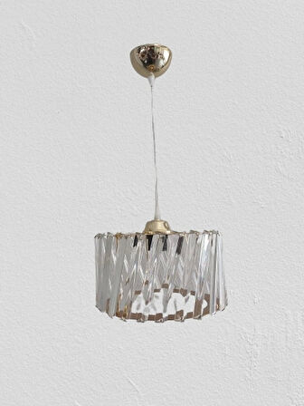 DMR Kristal Taşlı GOLD Büyük Yuvarlak Avize E-27 Duylu