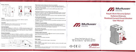 MUTLUSAN 2x40A 30mA AC Tip 1 Faz Monofaze Kaçak Koruma Rolesi