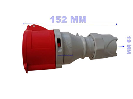 MUTLUSAN 5x16A CEE Norm Trifaze Seyyar Uzatma Prizi 3P+T IP44 (MUT-102 380v Volt Trifaze Sanayi Tip Dişi Fiş)