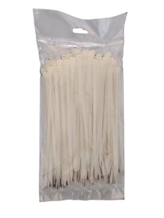 PEMSAN Klips Kablo Bağı 4.8x200 BEYAZ (100lü Paket) Kablo Cırdı