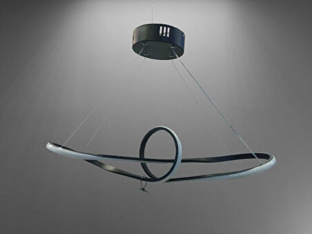 DMR Çemberli Papyon Sarkıt Led Avize SİYAH Kasa Üç Renk 6500k/4000k/3000k (Beyaz /Ilık Beyaz/Sarı (Günışığı))