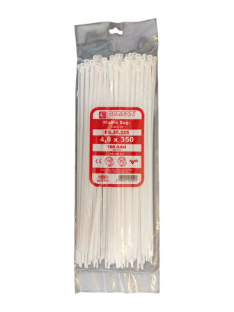PEMSAN Klips Kablo Bağı 4.8x350 BEYAZ (100lü Paket) Kablo Cırdı