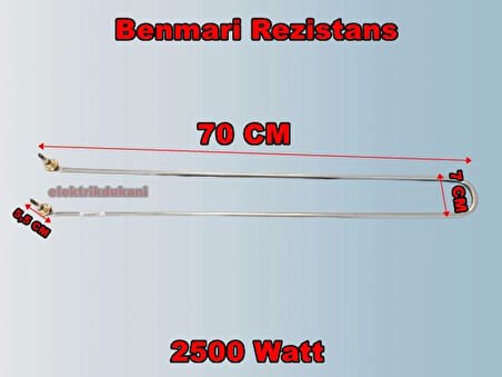 ENDER Benmari 70cm 2500w Rekorlu Kıvrık Rezistans 220v 8.5? Cr-Ni