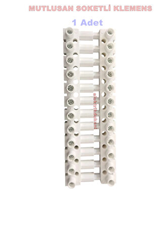 MUTLUSAN 2.5-4mm 12li Geçmeli Plastik Sıra Klemens Beyaz 850?C Alev Yaymayan H.F.