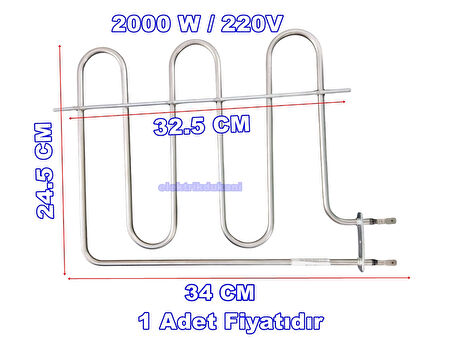 ENDER 2000w Arçelik Fırın Boru Rezistans Flanşlı 220v 6.5? Cr-Ni