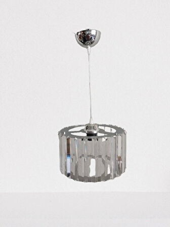 DMR Kristal Taşlı KROM Büyük Yuvarlak  Avize E-27 Duylu