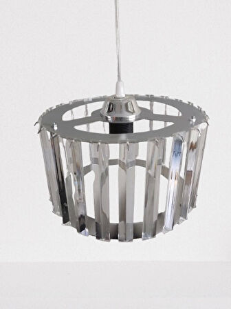 DMR Kristal Taşlı KROM Büyük Yuvarlak  Avize E-27 Duylu