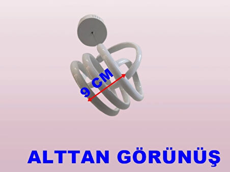 DMR Sarmal İmza Sarkıt Led Avize BEYAZ Kasa Üç Renk 6500k/4000k/3000k (Beyaz /Ilık Beyaz/Sarı (Günışığı))