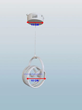 DMR Sarmal İmza Sarkıt Led Avize BEYAZ Kasa Üç Renk 6500k/4000k/3000k (Beyaz /Ilık Beyaz/Sarı (Günışığı))
