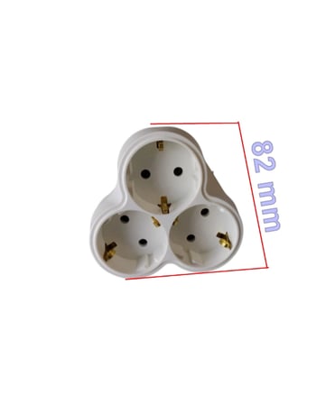ARVİA Topraklı Üçlü Golyat BEYAZ 3lü Yonca Fiş Priz 16 Amper 220 Volt IP20)