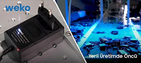 WEKO 14.4V Dc 2A Li-On Şarjlı Matkap ve Şarjlı Süpürge Şarj Aleti (5.5x2.5 Jaklı 14.4 Volt 2 Amper 2000 mA)