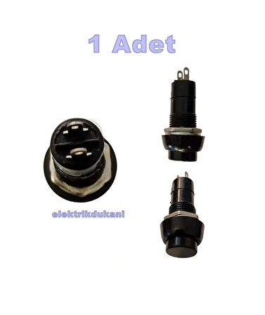 ENDER Plastik SİYAH Yuvarlak Yaylı Buton Anahtar 12mm