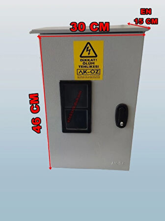 AKÖZ 1 Trifaze Sayaçlı Otomatlı Dar Şantiye Panosu Sıva Üstü 1 Trifaze 1 Monofaze Priz Yerli (Sac) ŞN-100