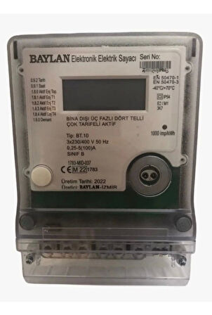BAYLAN Dijital Trifaze Elektrik Sayacı 3x10(100)A Üç Fazlı Sanayi Dijital Sayaç