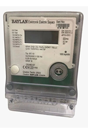 BAYLAN Dijital Trifaze Elektrik Sayacı 3x10(100)A Üç Fazlı Sanayi Dijital Sayaç