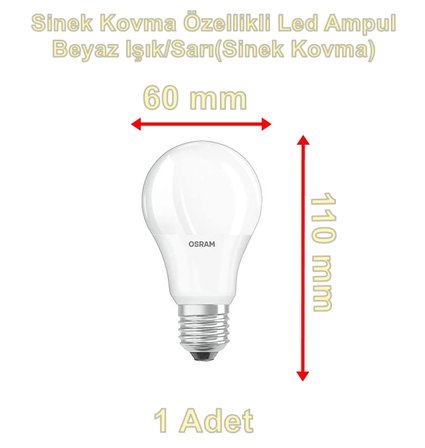OSRAM 8w Led Ampul Sinek Kovucu Özellikli 6500k BEYAZ Işık ve Sinek Kovucu Sarı Işık Modu (E-27 Anti Mosquito)
