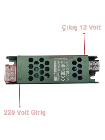 HOROZ Vespa-120 Süper Slim 12v Dc 10A Şerit Led Trafosu 120w IP20 (12 Volt 10 Amper 5mt ye Kadar Kullanım İçin Uygundur)