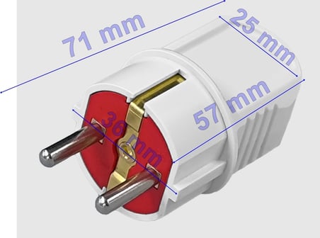ARVİA Topraklı Fiş Düz BEYAZ 16 Amper 220 Volt IP20 (Erkek Fiş)