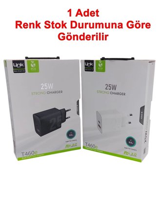 LİNKtech 25W USB + TYPE-C Çıkışlı Süper Turbo Hızlı Şarj Aleti (Yalnızca Adaptör Kablo Hariç Cep Telefon Şarj Aleti)