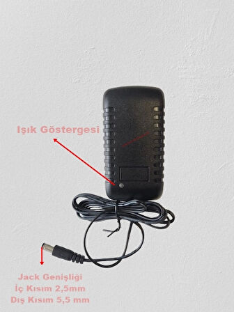 FULLY 6V 2A Fişli Adaptör Akü Şarj Adaptörü 5.5x2.5mm Jaklı + Maşa Kıskaçlı 2000mA
