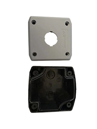 MUTLUSAN 1li Boş Buton Kutusu Gri/Siyah Eurobox (Etanj Tekli Buton Kutusu)