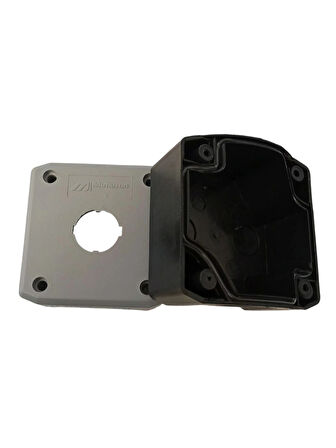 MUTLUSAN 1li Boş Buton Kutusu Gri/Siyah Eurobox (Etanj Tekli Buton Kutusu)