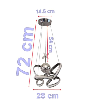 DMR Tek Toplu TAÇLI Geniş Kasa KROM Şerit Sarkıt Led Avize Üç Renk 6500k/4000k/3000k (Beyaz /Ilık Beyaz/Sarı (Günışığı))
