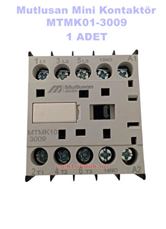 MUTLUSAN 3P 9A 4KW AC Mini Kontaktör 220v 1NO (9 Amper 220 Volt 1 Açık Kontak Trifaze Kontaktör)