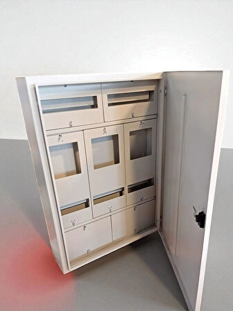 ÖZPA 1733 Sıva Üstü 3 Trifaze Sayaçlı 30 Otomatlı Elektrik Panosu IP40 S. Ü.  (3lü Üçlü Trifaze Pano Kare Buat Yerli)