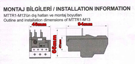 MUTLUSAN 5.5~8A Termik Röle (8 Amper Motor Koruma Termiği)