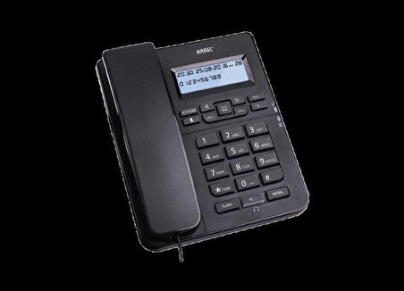 KAREL Masa Üstü Kablolu Ahizeli Hafızalı Ekranlı Telefon SİYAH (Arayan Numarayı Gösterme Özelliği)