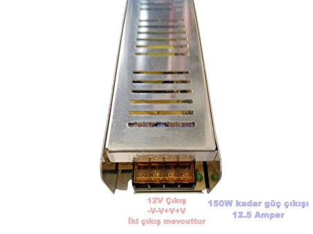 CATA 12v 12.5A Şerit Led Trafosu 150w IP20 (12 Volt 10 Amper Adaptör)