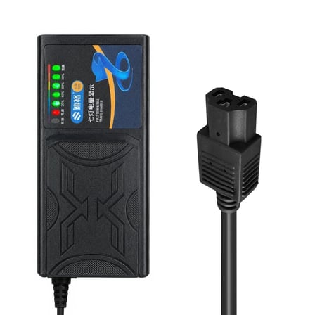 POWERMASTER 72v 38A Elektrikli Motor Bisiklet Şarj Cihazı Aleti Adaptörü Fanlı T-Tipi (T Kafalı) 72 Volt 38 Amper IP20 Göstergeli Kısadevre Korumalı E-Bike Battery