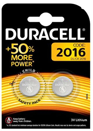 DURACELL CR-2016 3V ARABA KUMANDA PİLİ