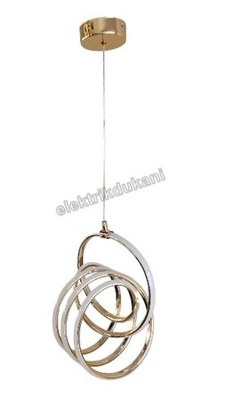 DMR Sarmal Büyük İmza Sarkıt Led Avize ALTIN (GOLD) Kasa 50w 220 Volt Üç Renk 6500k/4000k/3000k (Beyaz /Ilık Beyaz/Sarı (Günışığı)