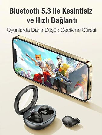 Coofbe Bluetooth Vers.5.3 Transparan Kapaklı 300Mah Bataryalı Bluetooth Kulaklık Kulakiçi Bluetooth Kulaklık