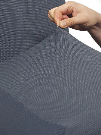 Spandex Mikro Petek Kumaş Likralı Lastikli Tüylenmez 6'lı Sandalye Kılıfı Kaliteli Sandalye Örtüsü - ANTRASİT 
