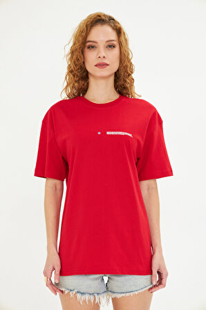 Los Angeles Baskılı %100 Pamuk Oversize Kadın Tişört