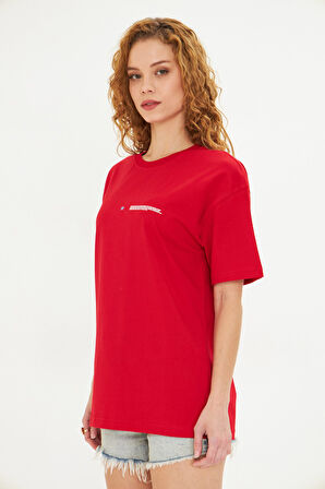 Los Angeles Baskılı %100 Pamuk Oversize Kadın Tişört