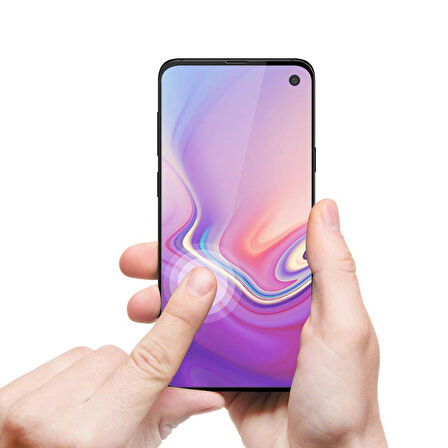 Samsung Galaxy S10e Tam Kaplayan 6D Nano Kırılmaz Cam Ekran Koruyucu Plastik ve Cam Karışımı